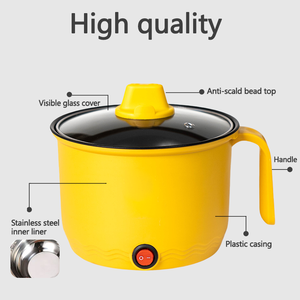 Marmite électrique légère 1,8 L pour 1 à 2 personnes, contrôle de la température réglable, revêtement antiadhésif en acier inoxydable, 2 en 1, hôtel - Product Image 3