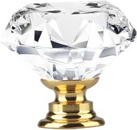 Poignées de tiroir en cristal transparent en forme de diamant, 30 mm, pour armoire, cuisine, entrepôt, salon, hôtel
