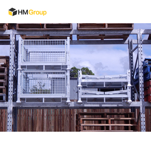 Ağır taşıma istiflenebilir depolama katlanabilir galvanizli <span class=keywords><strong>Metal</strong></span> çelik büyük Stillage kafes - Product Image 1