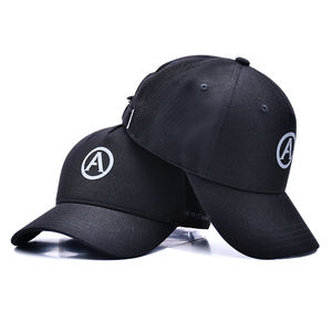 Gorra de Béisbol de 5 Paneles con Logotipo de Alta Frecuencia, Gorras Deportivas Personalizadas Negras, Gorras de Béisbol de Algodón con Hebilla de Metal - Product Image 1
