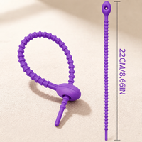 Attaches en silicone couleur bonbon de 22 cm, réglables et autobloquantes, pour accessoires de sac, usage domestique et bureautique, breloques de sac à main