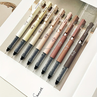 6 stylos gel en plastique mignons, encre noire non effaçable, pointe liquide de 0,5 mm, pour les amateurs de café, maison, école, bureau