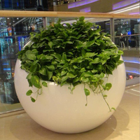 Pot de fleur géant décoratif en fibre de verre pour centre commercial jardinière ronde pour parc hôtel extérieur