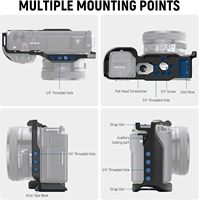 NEEWER Cage de caméra ZV-E10 compatible avec les ZV-E10 Sony, Cage de prise de vue vidéo en aluminium avec plaque QR de type Arca, fils de 1/4 ".