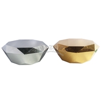 Table basse élévatrice moderne de luxe en diamant Mobilier métallique durable avec acier inoxydable pour le salon