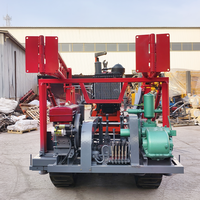 Foreuse rotative diesel pour exploration géologique, profondeur max. 400 m, échantillonnage de puits d'eau, machine de forage efficace avec pompe
