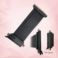 Câble d'extension de carte graphique PCIe 3.0 x16, 180 degrés, cinq fils, 16 Go/s, cuivre étamé, câble vertical pour montage de GPU