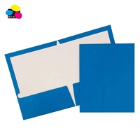 100/PDQ Carpeta de Archivo de Papel con Dos Bolsillos, Tamaño Carta, Color Azul Marino, Ecológica, con Textura de Cuero