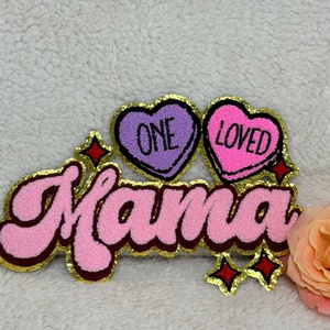 Festivals glitter golden edge chenille embroidery patches Durable Sustained Eco-friendly for clothes - Product Image 2