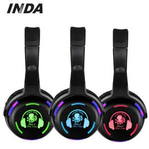 Produsen Headphone Disko Diam Lampu LED, Headphone Nirkabel dengan Logo Yang Disesuaikan untuk Pesta