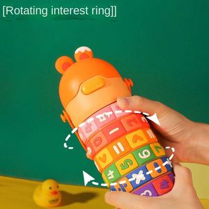 Bouteille d'Eau en Acier Inoxydable pour Enfants, Jouet Mathématiques Mignon de 430ml, pour Étudiant, Lapin, Paille, Thermos, avec Sangle, Nouveauté - Product Image 3
