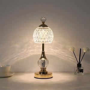 New Metal Crystal Acrylic Desk Lamp, Bedroom Charging Touch Light, Nordic Retro Atmosphere Decoration, Small Night Light - Product Image 2