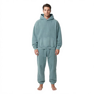 Conjunto de Sudadera con Capucha Oversize Unisex, Estampado, Algodón y Felpa, Ropa Casual de Invierno, Transpirable, con Bolsillos, Diseño Regular Fit, Estampado Puff - Product Image 2