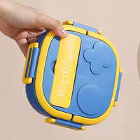 Tedemei-Boîte à lunch réutilisable à trois compartiments, portable et riche, adaptée aux enfants de 5 à 10 ans