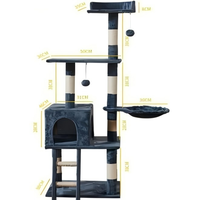 Arbre à chat sur pied en bois massif PhoenHorse, personnalisable, sur mesure, grand espace, adapté aux animaux domestiques, facile à nettoyer