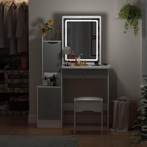 Toletta PHOENIX casa moderna semplice camera da letto in legno Vanity l <span class=keywords><strong>stile</strong></span> toletta <span class=keywords><strong>con</strong></span> LED specchio illuminato per la casa - Product Image 2