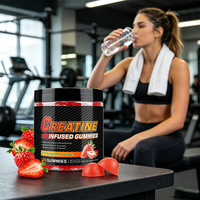Gummies de créatine monohydrate à marque privée, supplément nutritionnel sportif, favorise la croissance musculaire et l'énergie – Approvisionnement direct usine