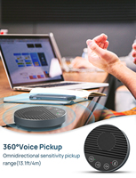 CMTECK LE2102 Microphone de table de conférence avec haut-parleur USB avec omnidirection pour salon Skype