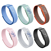 Correa de Reloj Bandjoy al por Mayor con Patrón de Reloj Impreso con UV, Transpirable, de Nailon Trenzado con Cierre de Velcro para Google Fitbit Air