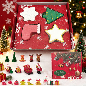 bath bomb with toy Christmas Bath Bombs <b>Mixed</b> Shapes Gift <b>Box</b> Cute Natural Bath Fizzies for Kids - Product Image 5