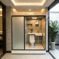 Salle de bain modulaire préfabriquée au design moderne avec douche et toilettes intégrées, cabine complète