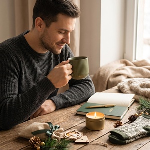Coffret cadeau de Noël de luxe pour femmes, mug en céramique verte, carnet, stylo, <span class=keywords><strong>bougie</strong></span> parfumée, chaussettes, coffret cadeau d'entreprise pour les fêtes - Product Image 6