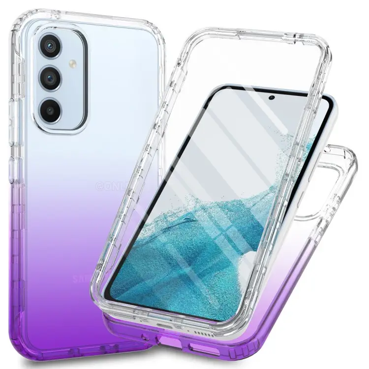 For Samsung Galaxy Note 20 S22 S23 S24 Plus ultra A34 5G PC TPU Phone Case Gradient Color Cell Phone Shell PET Screen Protector