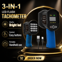 Tachometer LED Genggam Digital Strobe Tachometer 60-99999 RPM FPM Pengukur Kecepatan untuk Pengujian Mesin CNC dan Gear Motor