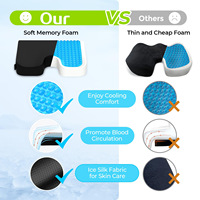 Échantillon de soutien, vente en gros, coussin de siège en mousse à mémoire de forme améliorée avec gel anti-pression, personnalisé, nouveau design