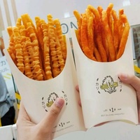 Caja de Cartón Blanca para Papas Fritas con Logotipo Personalizado, con Revestimiento Antigrasa, para Papas Fritas Toro, Papas Fritas Largas, Empaque para Llevar
