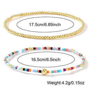 New Fashion Jewelry Waterproof 18k Gold Plated Stainless Steel Beads Handmade Colorful Miyuki <b>Beaded</b> <b>Bracelet</b> for Women - Product Image 6