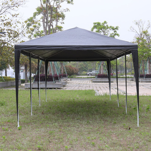 DB 10 'x 30' Tente de fête extérieure noire 8 parois latérales amovibles Auvent étanche Patio Gazebo de mariage en polyester Oxford aluminium - Product Image 3
