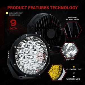 Phare antibrouillard LED super lumineux 12V <span class=keywords><strong>blanc</strong></span> de 9 pouces pour voiture Jeep camion 4X4 lumière auxiliaire de tache de conduite tout-terrain - Product Image 2
