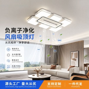 Modern Minimalist <b>Led</b> Ceiling Fan <b>Light</b> With Negative Ion Full Spectrum For Living <b>Room</b> Bedroom - Product Image 5