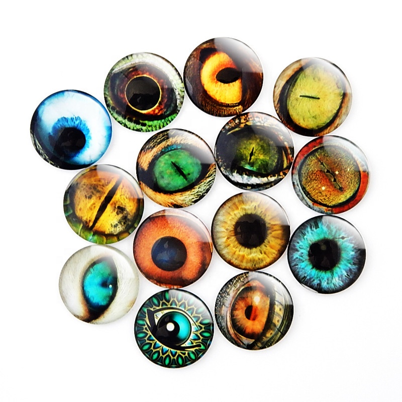 8mm/10mm/16mm/20mm Dragon Eyes Doll Dome Cabochons Eyes Half Round Glass Plastic ABS Eyes