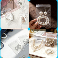 Kantong Plastik PVC Transparan Anti Oksidasi untuk Kemasan Perhiasan, Cincin, Anting, Kantong Poli Transparan Anti Kusam