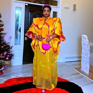 Lussuoso boubou per donna africana di alta qualità tessuto jacquard caftano africano vestito con biancheria intima inclusi vestiti africani - Product Image 5