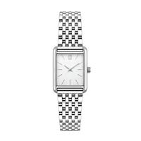 Montre vintage pour femme en gros d'usine, en acier inoxydable, étanche, mouvement japonais, classique, luxueuse, rectangulaire