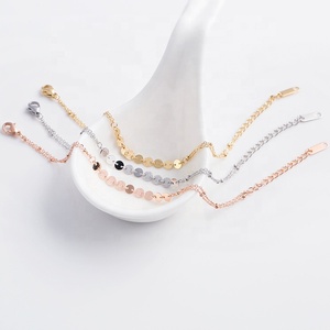 Elegante de moda de las <span class=keywords><strong>mujeres</strong></span> pulsera de la joyería de cadena de arenado disco encantos pulsera - Product Image 2