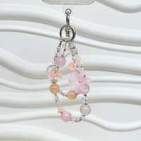 Chaîne de suspension pour téléphone portable à motif floral mignon, support à perles pour coque de téléphone, cordon à perles pour sacs, cordon de suspension pour accessoires