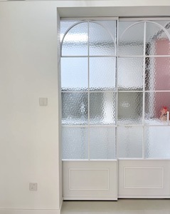 Porte coulissante en aluminium avec verre, style français, décoration intérieure blanche, porte de séparation pour cuisine, salle à manger, chambre - Product Image 3