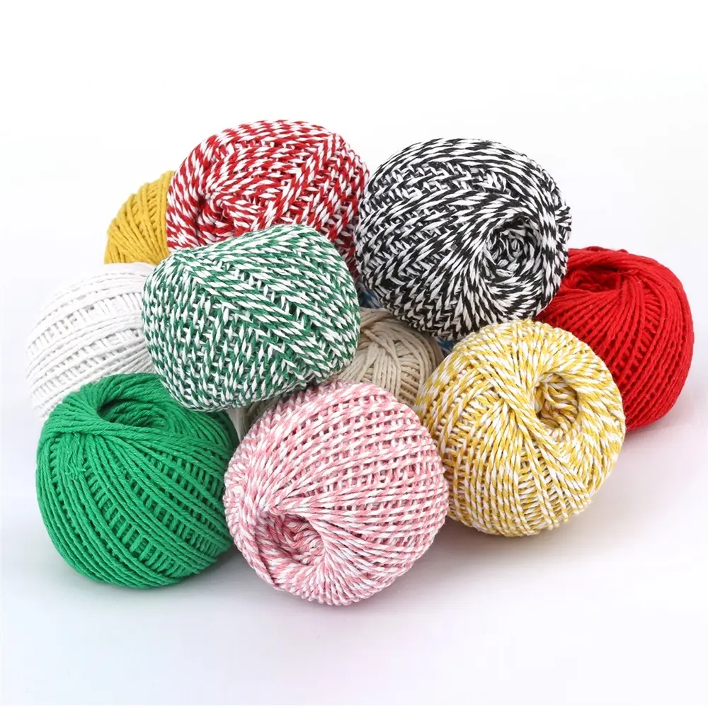 Wholesale 1.5mm macrame cord twisted cord DIY craft cotton cord colorful twist cotton string