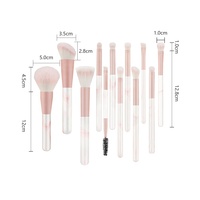 Poudre de fond de teint cosmétique douce, ombre à paupières, correcteur, mélange blanc bleu élégant, ensemble de pinceaux de maquillage 12 pièces