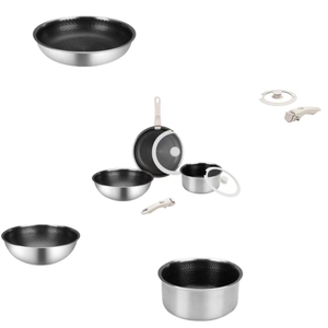 Padella <span class=keywords><strong>per</strong></span> Crepes in Acciaio Inox con Rivestimento a Nido d'Ape, Padella Piatta <span class=keywords><strong>per</strong></span> Tortilla, Omelette e <span class=keywords><strong>Pizza</strong></span> - Product Image 4