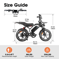 QMWHEE EU AU STOCK Vélo électrique professionnel à pneus gras S20 Pro pour adultes 250W Tout-terrain Ebike Aventure sur neige, sable et montagne
