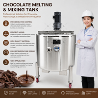 Machine de fusion de chocolat en acier inoxydable 100L 200L 300L 500L Réservoir de stockage de mélange Réservoir de conservation Réservoir de fusion de chocolat