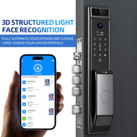 Vente chaude Interphone vidéo en temps réel entièrement automatique Serrure de porte numérique Wifi intelligente Caméra antivol Serrure intelligente sans clé numérique