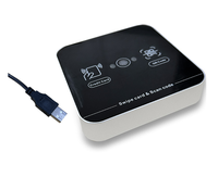Frecuencia dual 125Khz y 13,56 Mhz RFID NFC ID Tarjeta IC Lector de código QR Lector de tarjetas inteligentes de escritorio USB