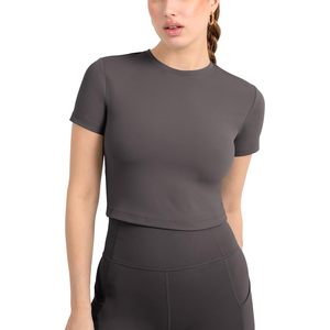 เสื้อครอปออกกำลังกายผู้หญิง คอกลม ยืดได้ 4 ทิศทาง สำหรับโยคะ - Product Image 1