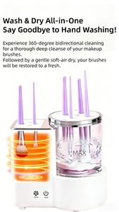 Nettoyeur de pinceaux de maquillage électrique, machine à laver les pinceaux à ultrasons, nettoyeur d'outils de beauté portable pour la maison et le salon - Product Image 6